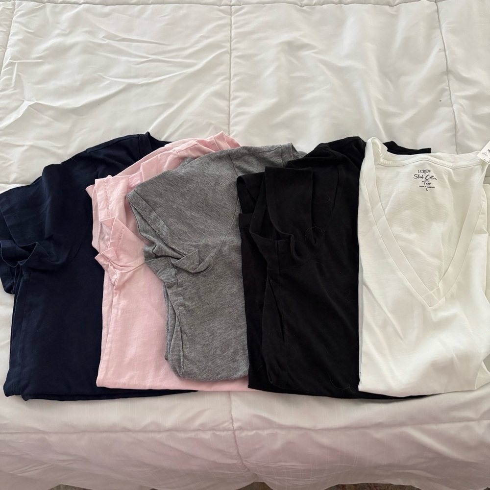 J. Crew Factory Short Sleeve Tees - Navy, Pink, Gray, Black, White